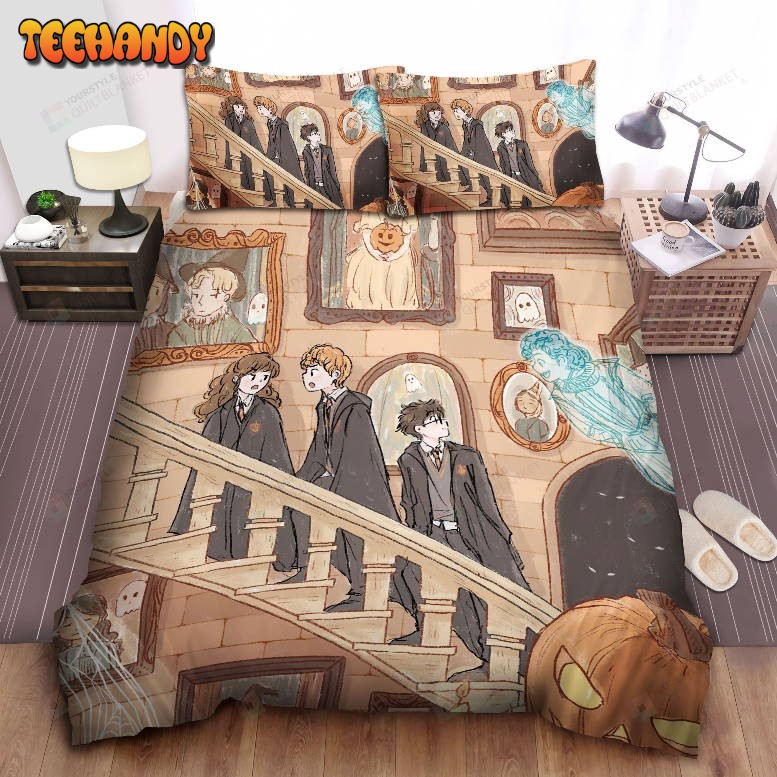 Harry Potter Ron And Hermione At The Grand Staircase Artwork Bedding Sets