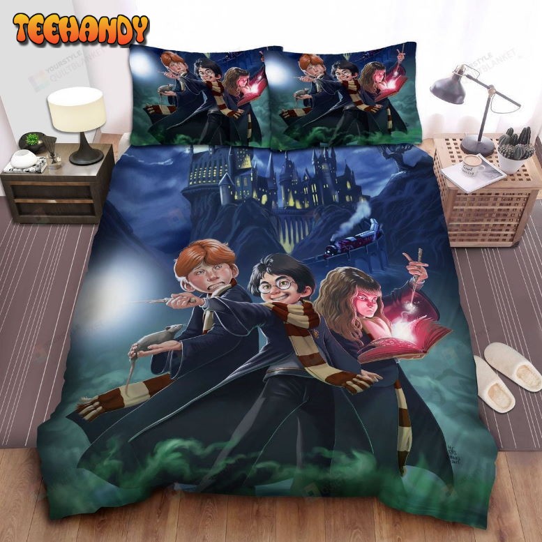Harry Potter Ron And Hermione Cartoon Illustration Bedding Sets