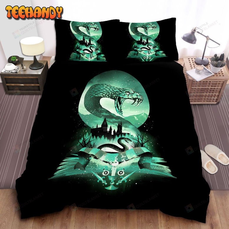 Harry Potter Slytherin House In Hogwarts Illustration Bedding Sets