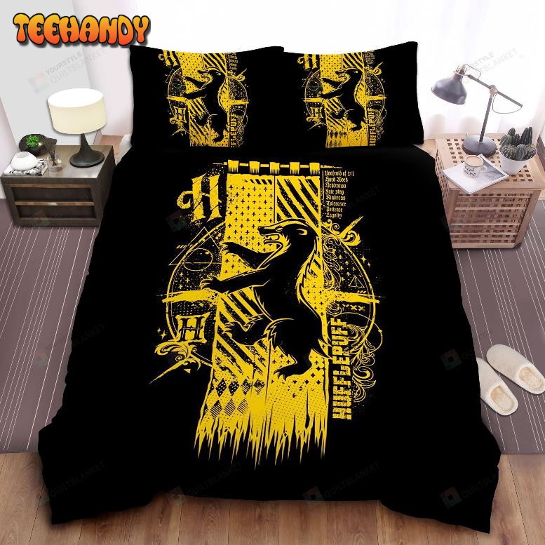 Harry Potter Symbol Of House Hufflepuff Kindness Patience And Loyalty Bedding Sets