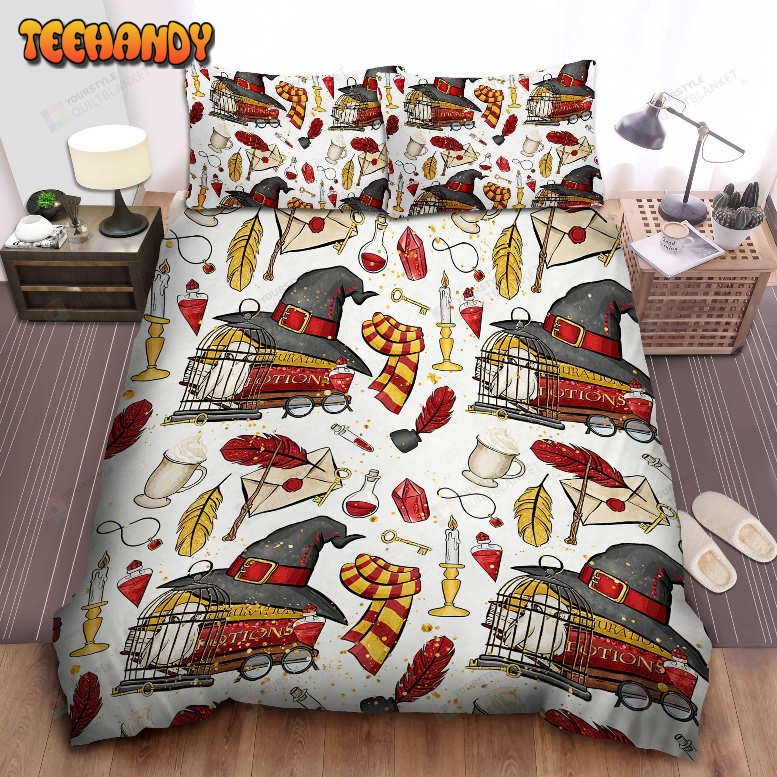 Harry Potter Wizard Equipment In The First Year At Hogwarts Illustration Bedding Sets