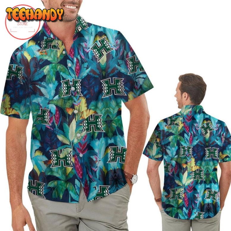 Hawaii Rainbow Warriors Floral Tropical Hawaiian Shirt