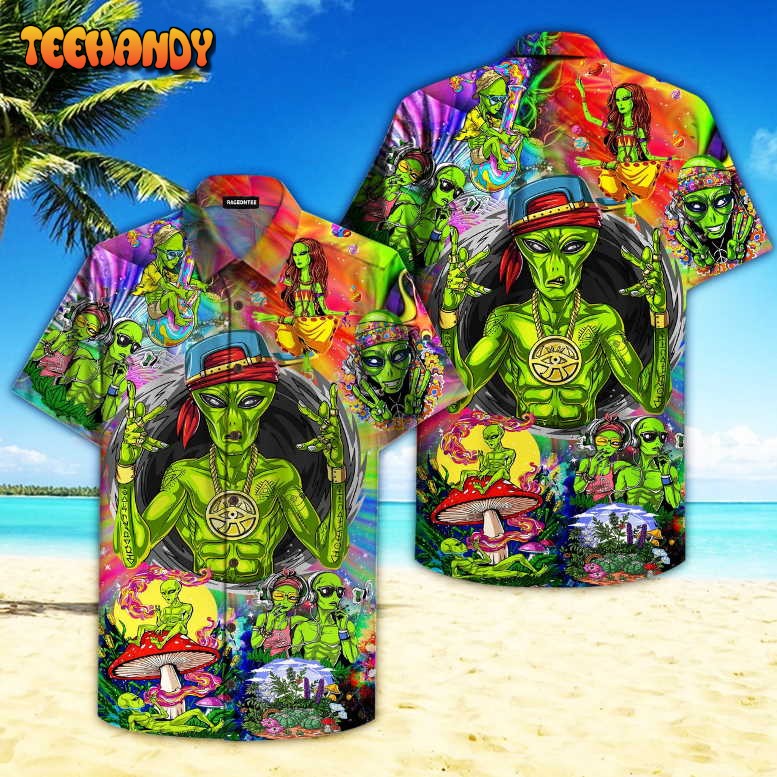 Hippie Alien Peace Life Hawaiian Shirt