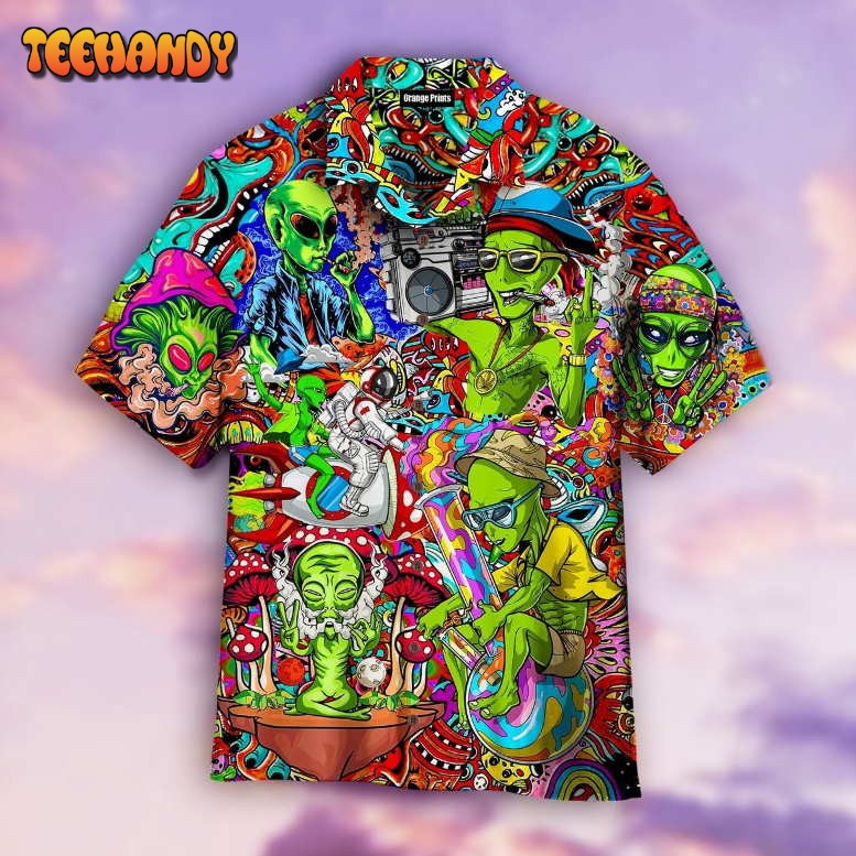 Hippie Alien Peace Life V2 Hawaiian Shirt