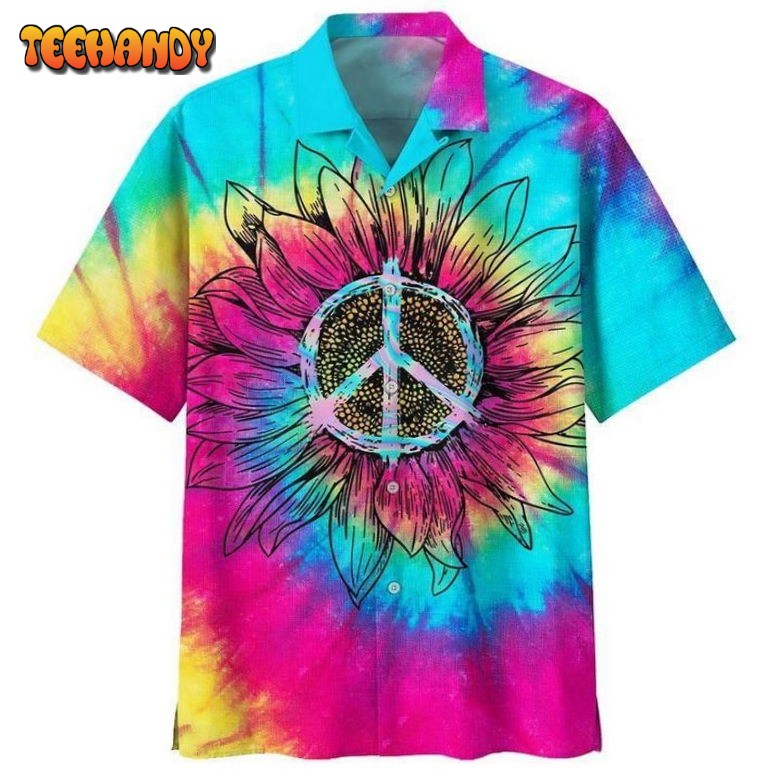 Hippie Beach Tye Dye Hawaiian Shirt