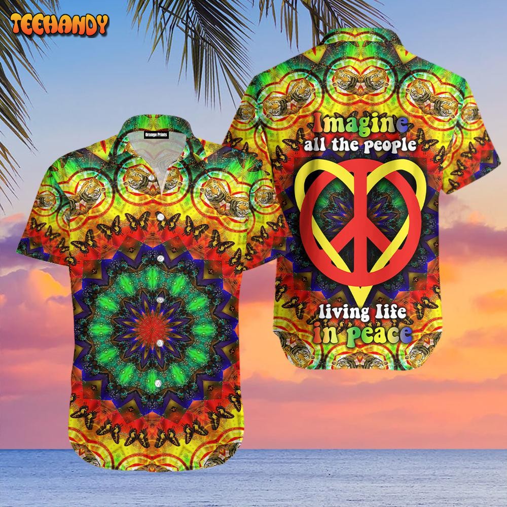 Hippie Heart Imagine Hawaiian Shirt