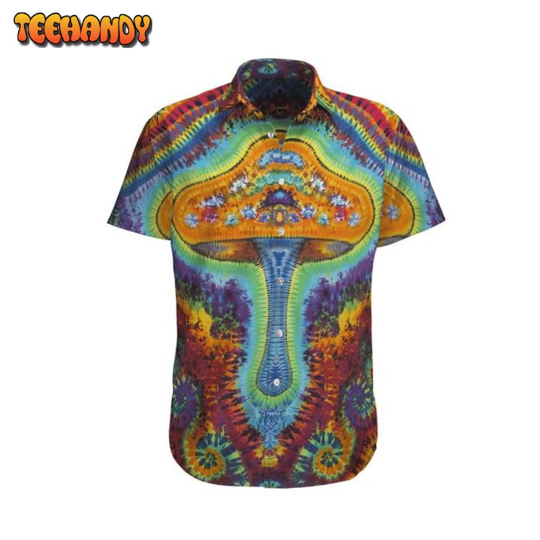 Hippie Mushroom Tie Dye Aloha Hawaiian Shirt