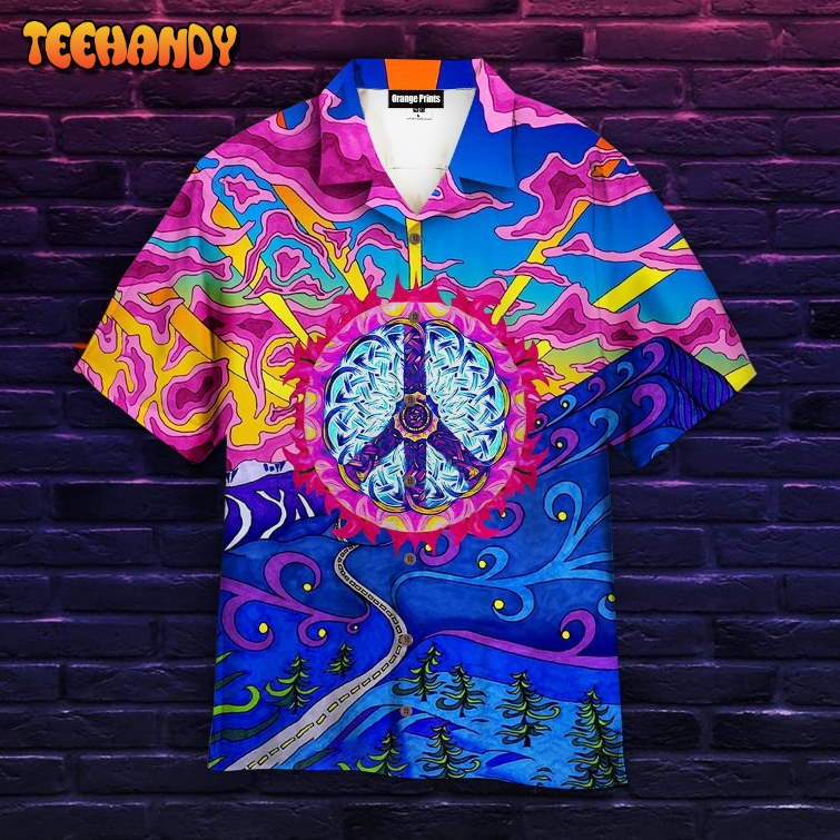 Hippie Peace Sign Aloha Hawaiian Shirt