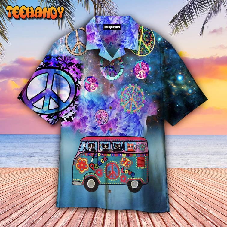 Hippie Peace Sign Hawaiian Shirt