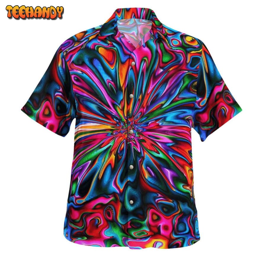 Hippie Tie Dye Hawaiian Shirt