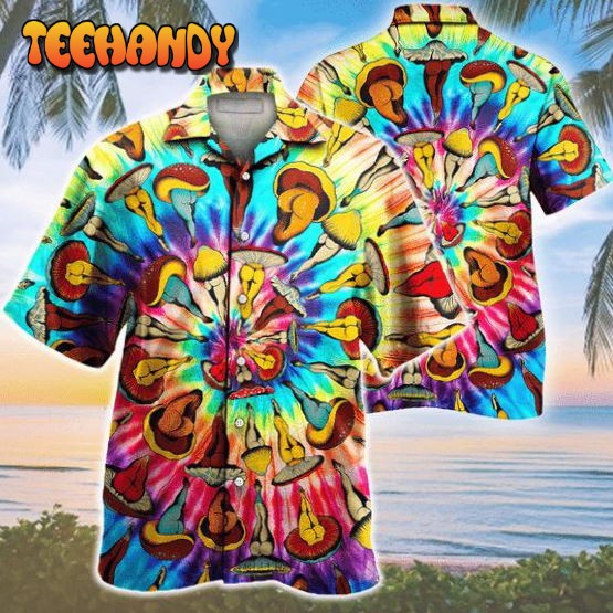 Hippie Tie Dye Mushroom Pattern Hawaiian Shirt