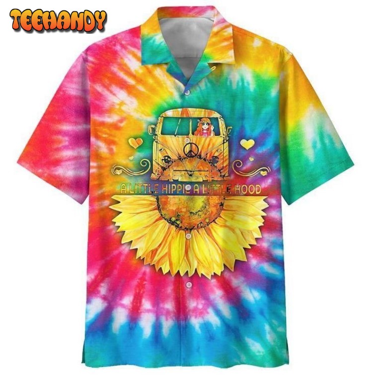 Hippie Tie Dye Sunflower Aloha Hawaiian Shirt