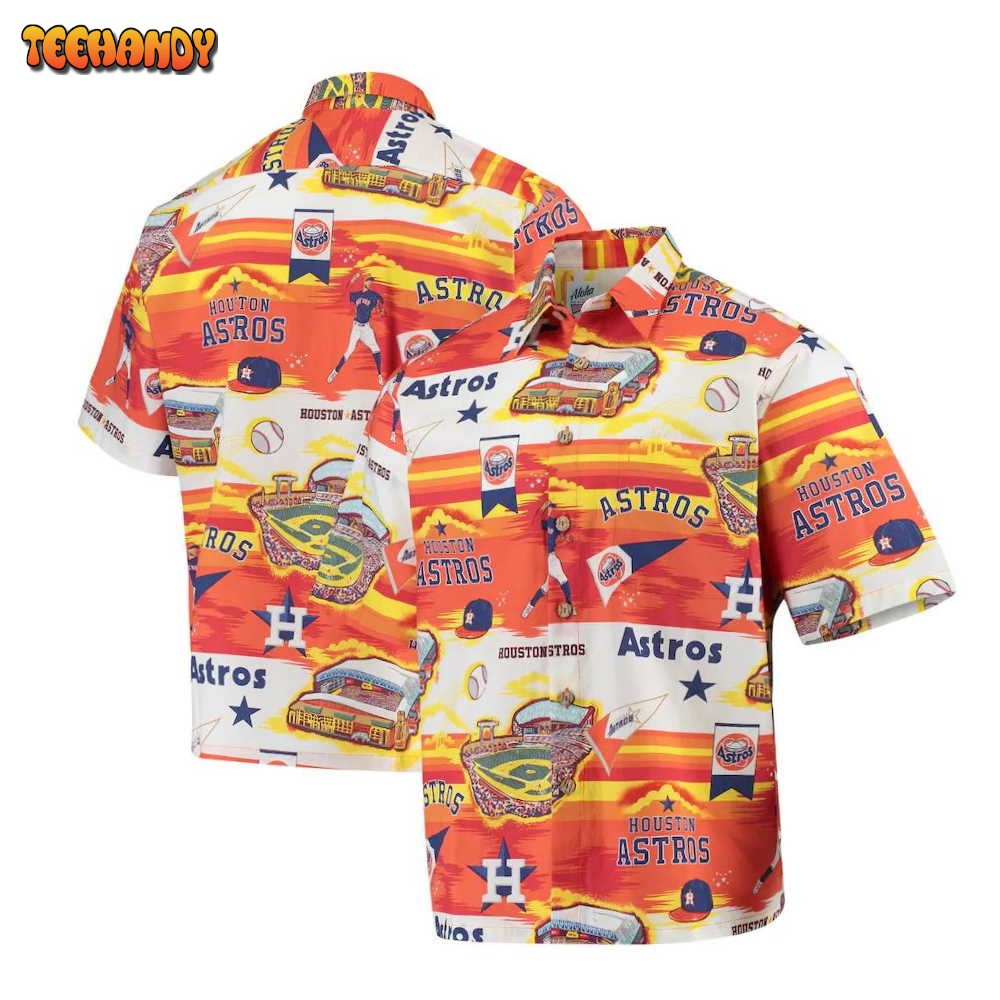 Houston Astros Orange Scenic Hawaiian Shirt