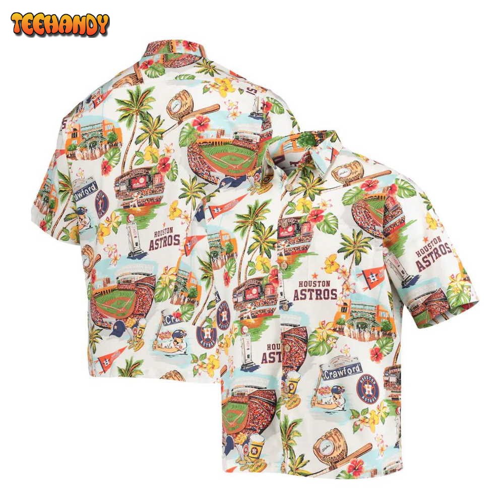 Houston Astros White Scenic Hawaiian Shirt