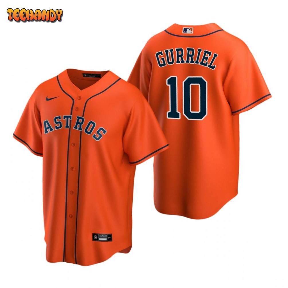 Men's Houston Astros #10 Yuli Gurriel Orange Replica Player Jerseys