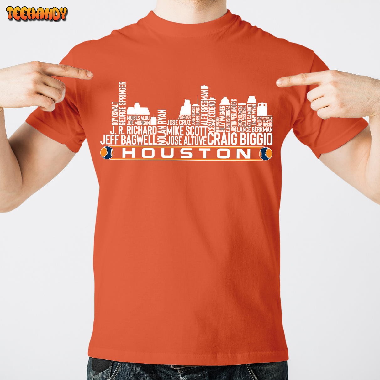 Houston Baseball Team All Time Legends, Houston City Skyline Unisex T Shirt