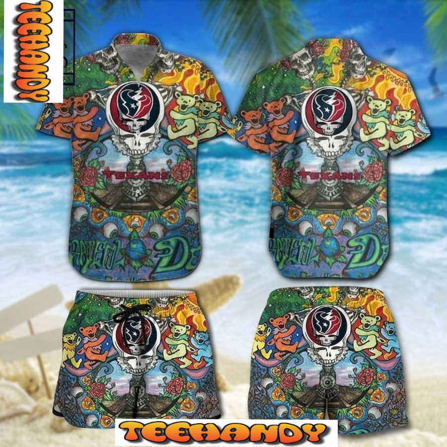 Houston Texans Grateful Dead NFL Hawaii Shirt And Shorts