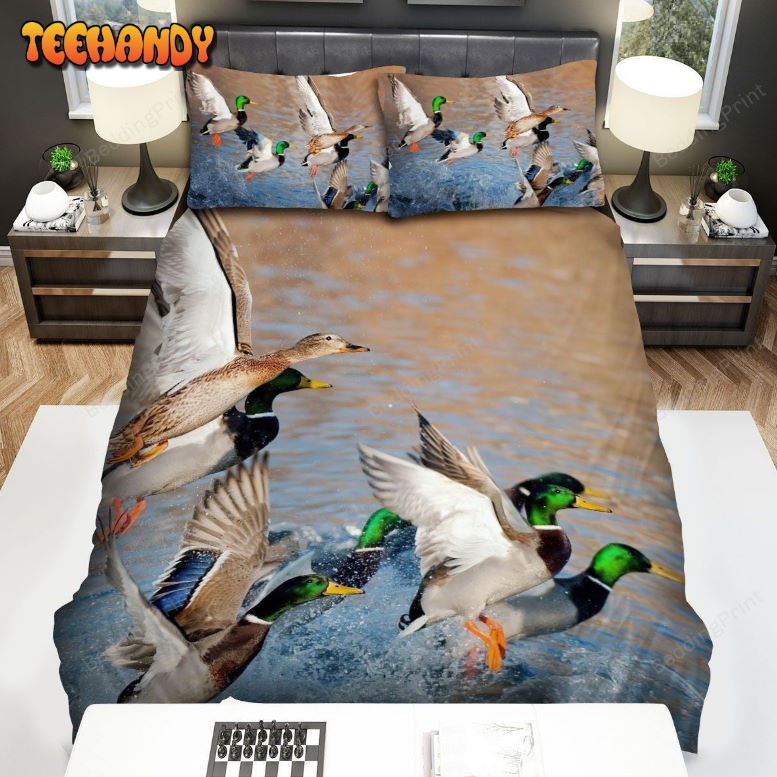 Hunting, Flying Ducks From The River Bedding Sets