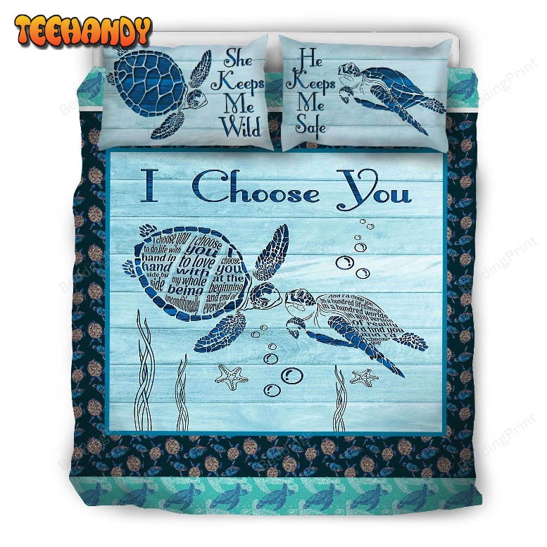 I Choose You Turtle Duvet Cover Bedding Sets