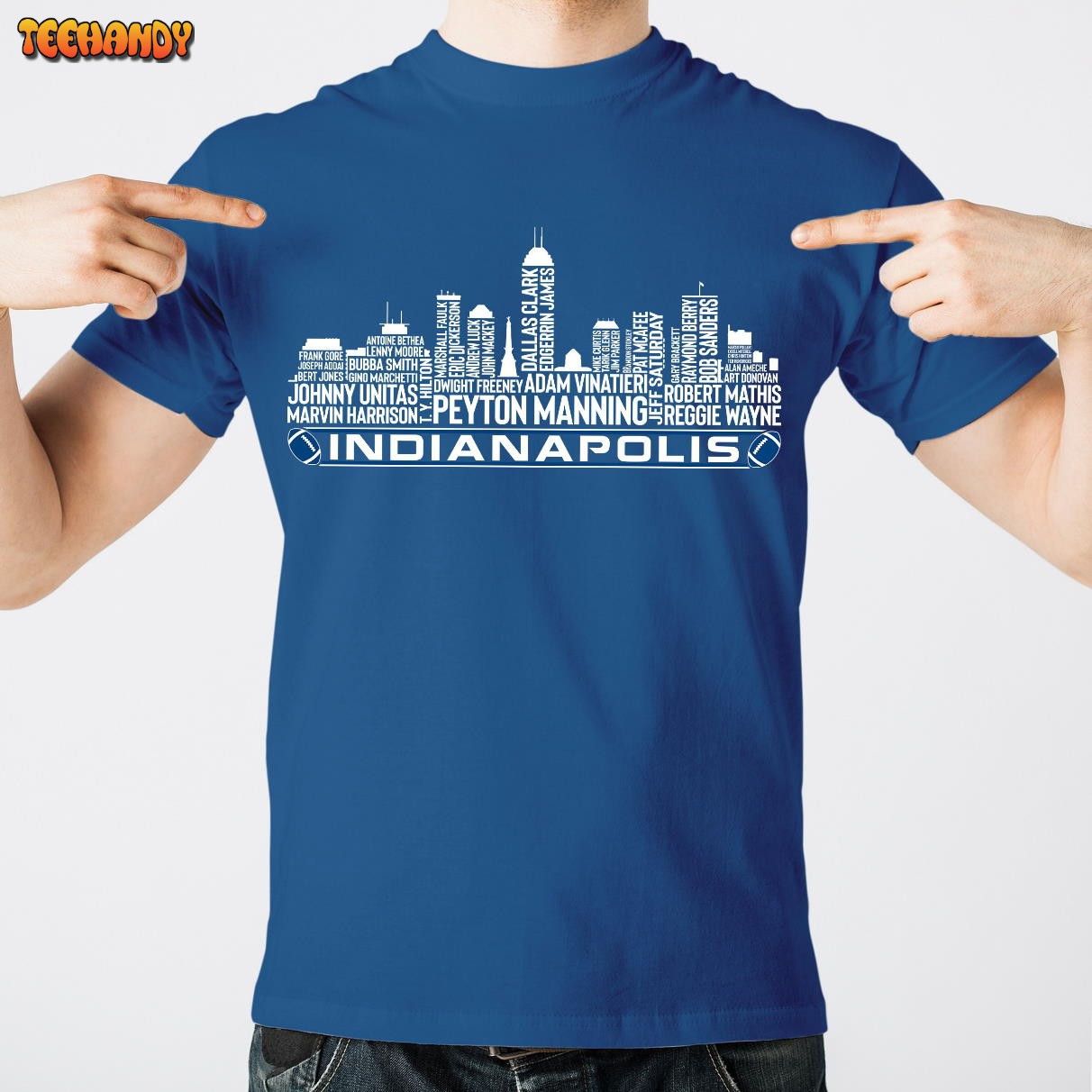 Indianapolis Football Team All Time Legends, Indianapolis City Skyline Unisex T Shirt