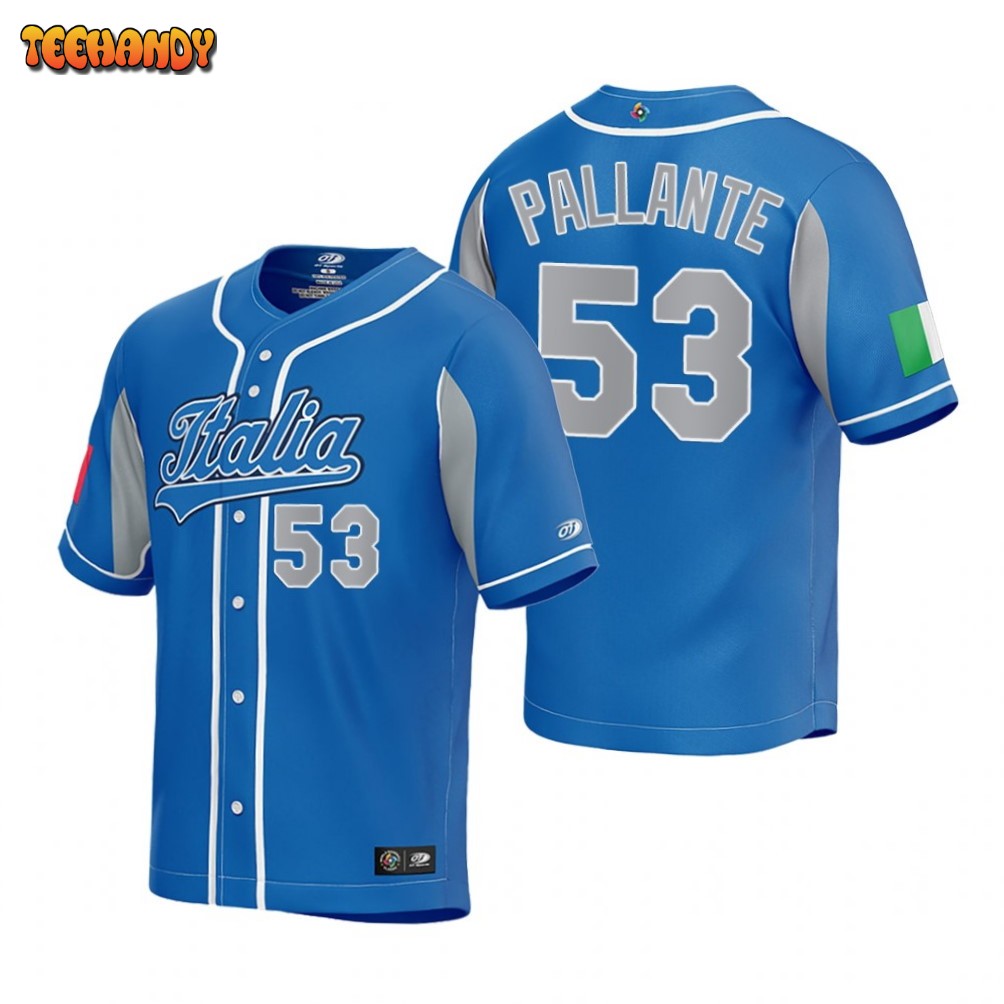 Italy Andre Pallante Royal 2023 World Baseball Classic Jersey