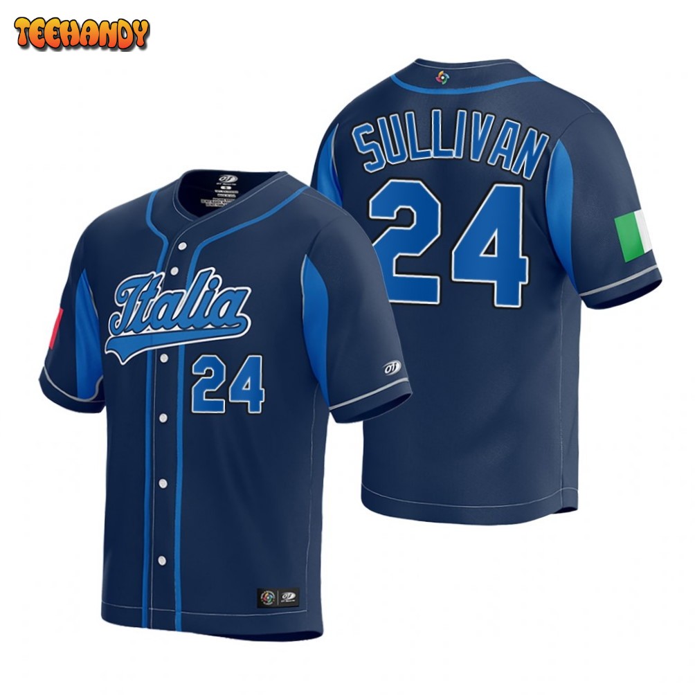 Italy Brett Sullivan Navy 2023 World Baseball Classic Jersey