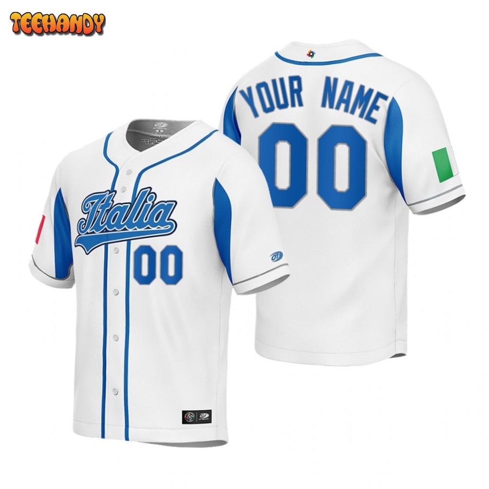 Italy Custom White 2023 World Baseball Classic Jersey