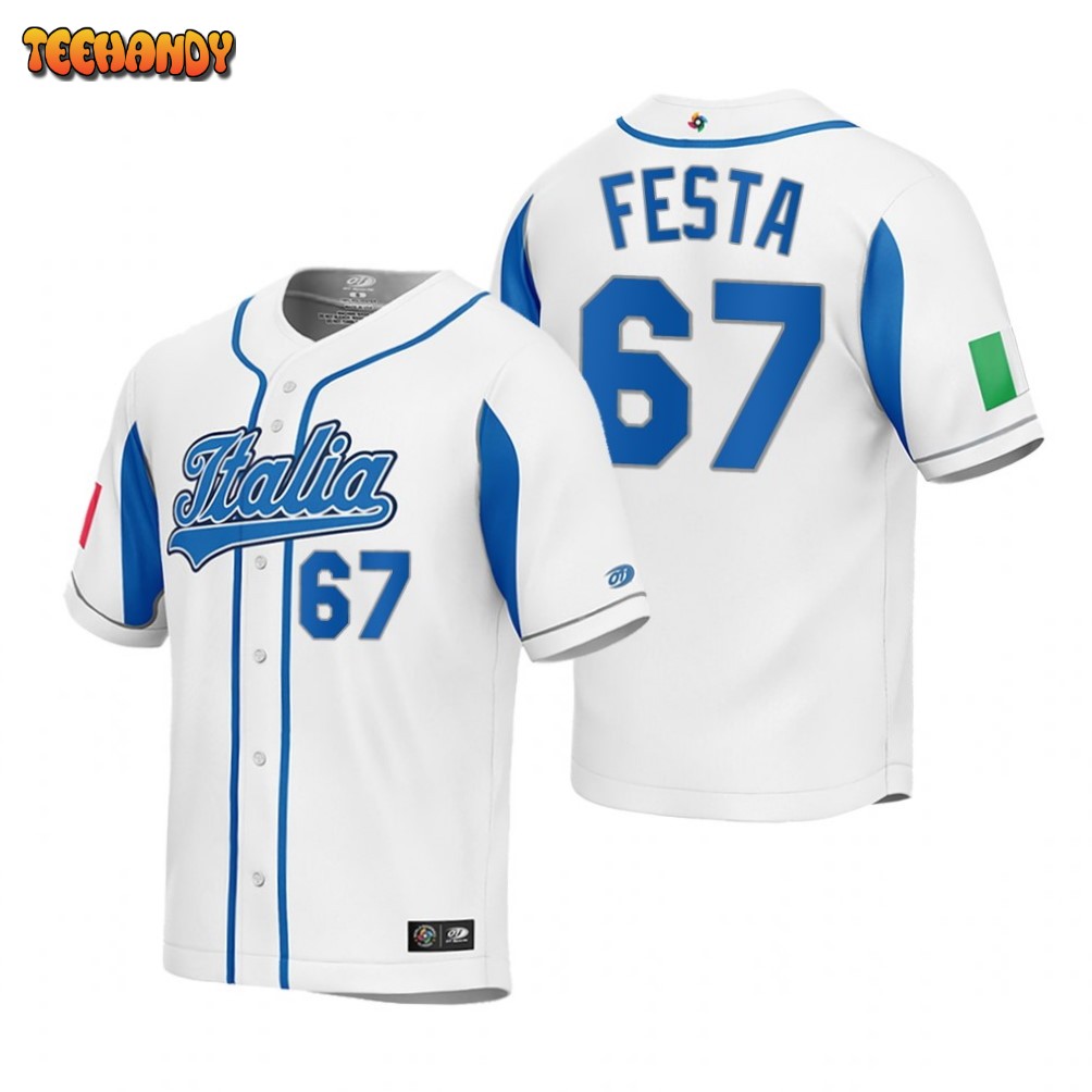 Italy Matt Festa White 2023 World Baseball Classic Jersey