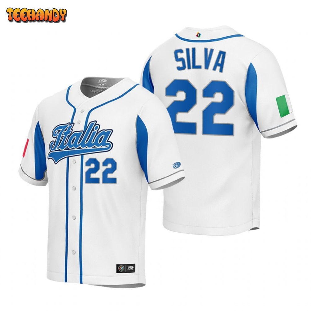 Italy Tiago da Silva White 2023 World Baseball Classic Jersey