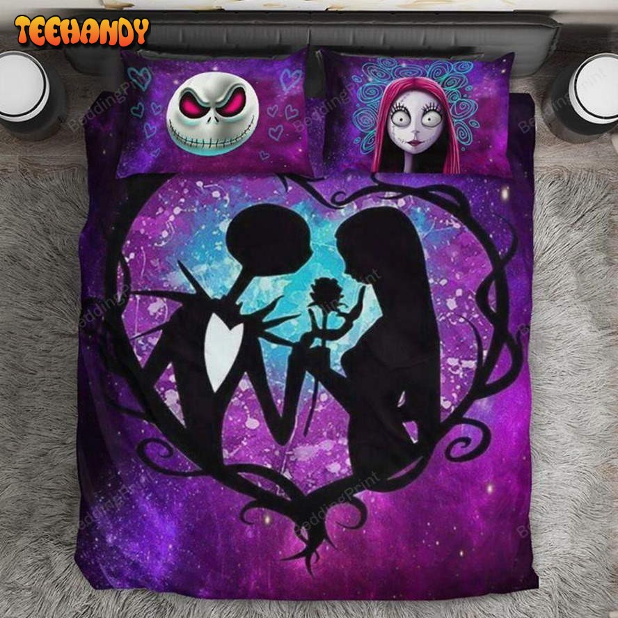 Jack Skellington And Sally Bedding Set For Fan