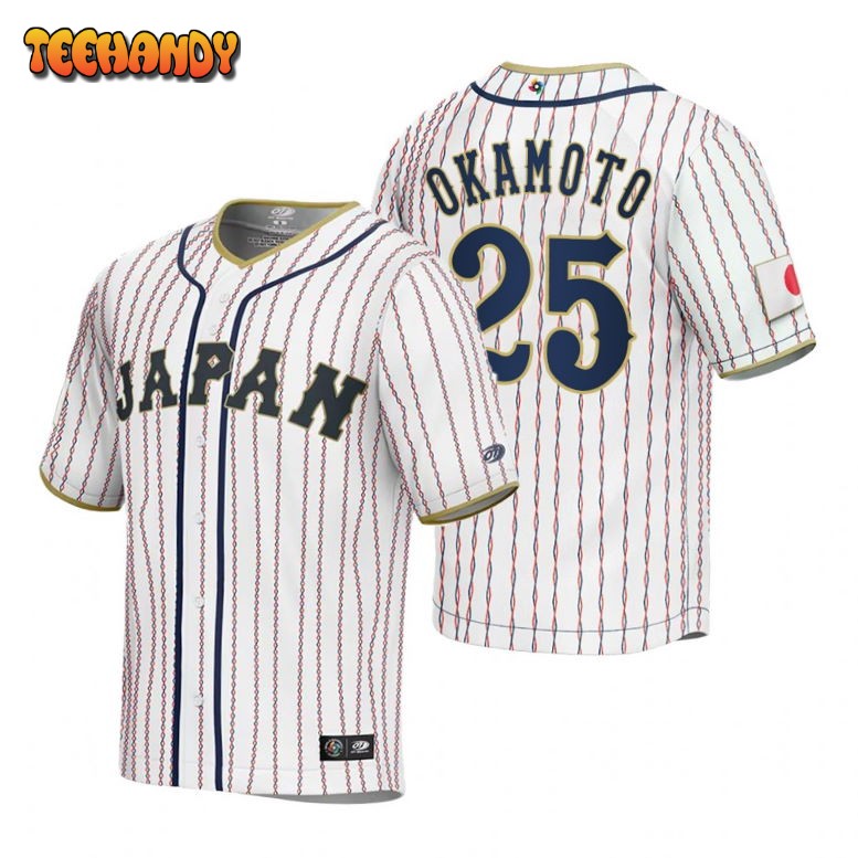 Japan Kazuma Okamoto White 2023 World Baseball Classic Jersey – US