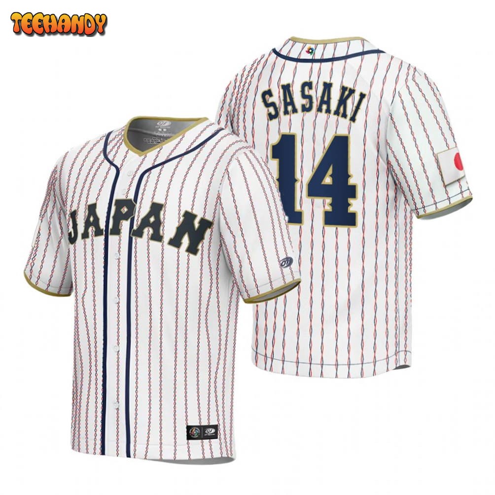 Japan Roki Sasaki White 2023 World Baseball Classic Jersey