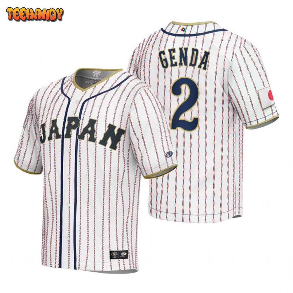 Japan Sosuke Genda White 2023 World Baseball Classic Jersey