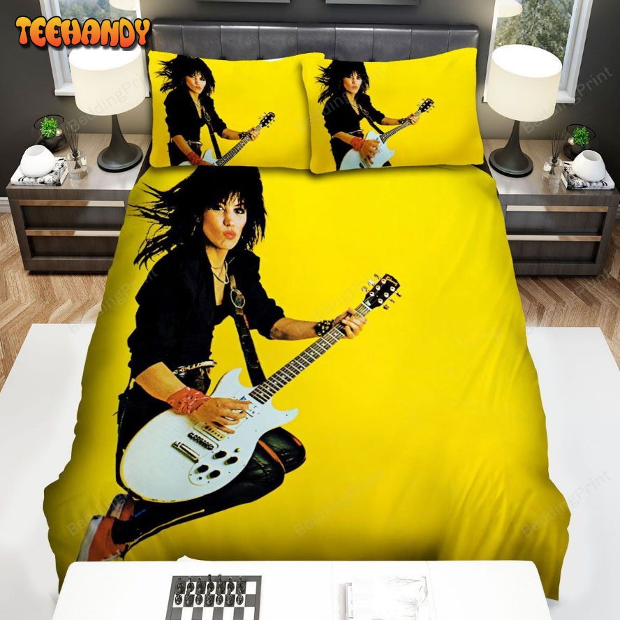 Joan Jett Jumping Yellow Background Bedding Set