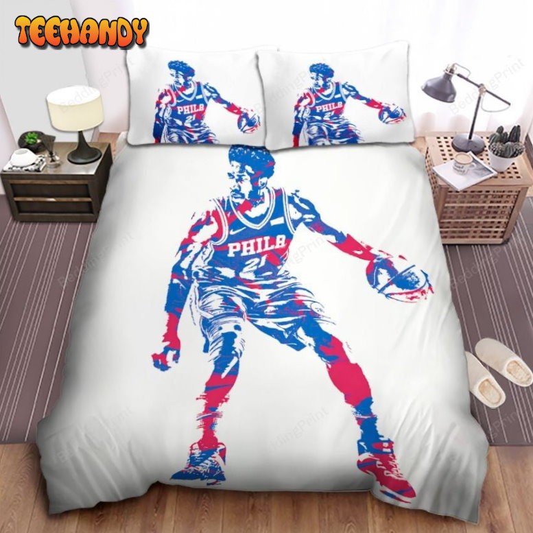 Joel Embiid In Signature Philadelphia 76ers Colors Bedding Set