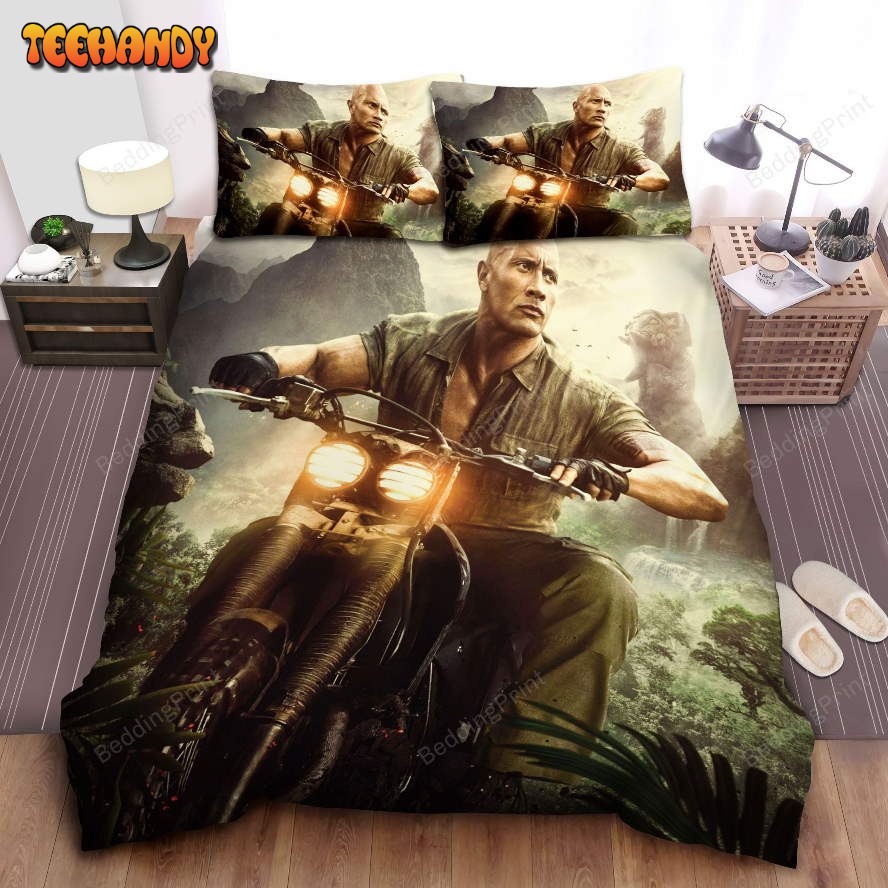 Jumanji Dr. Smolder Bravestone Played By Dwayne Johnson Poster Bedding Set