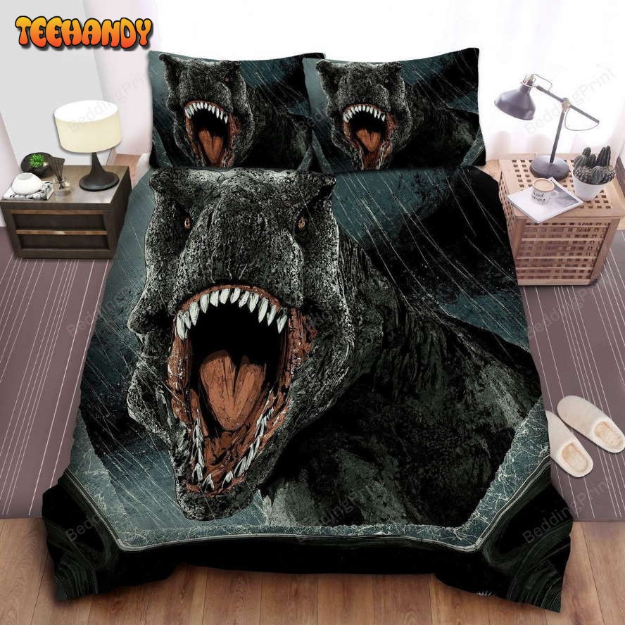 Jurassic Park T-Rex In Digital Art Portrait Bedding Set