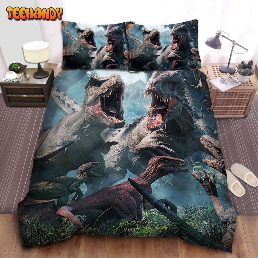 Jurassic Park The Bloody Dinosaurs War Bedding Set