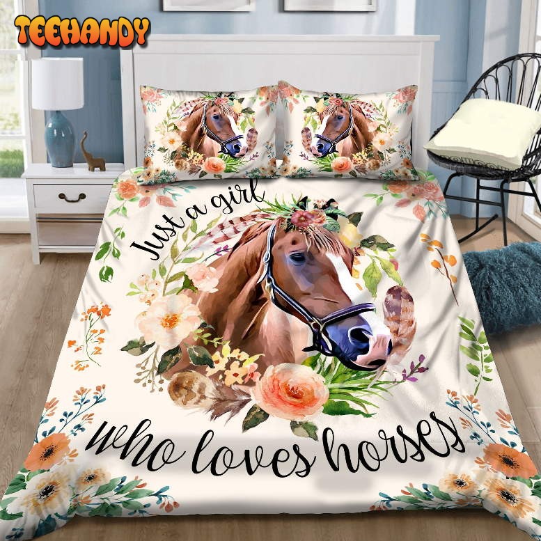 Just A Girl Who Loves Horses Bedding Sets