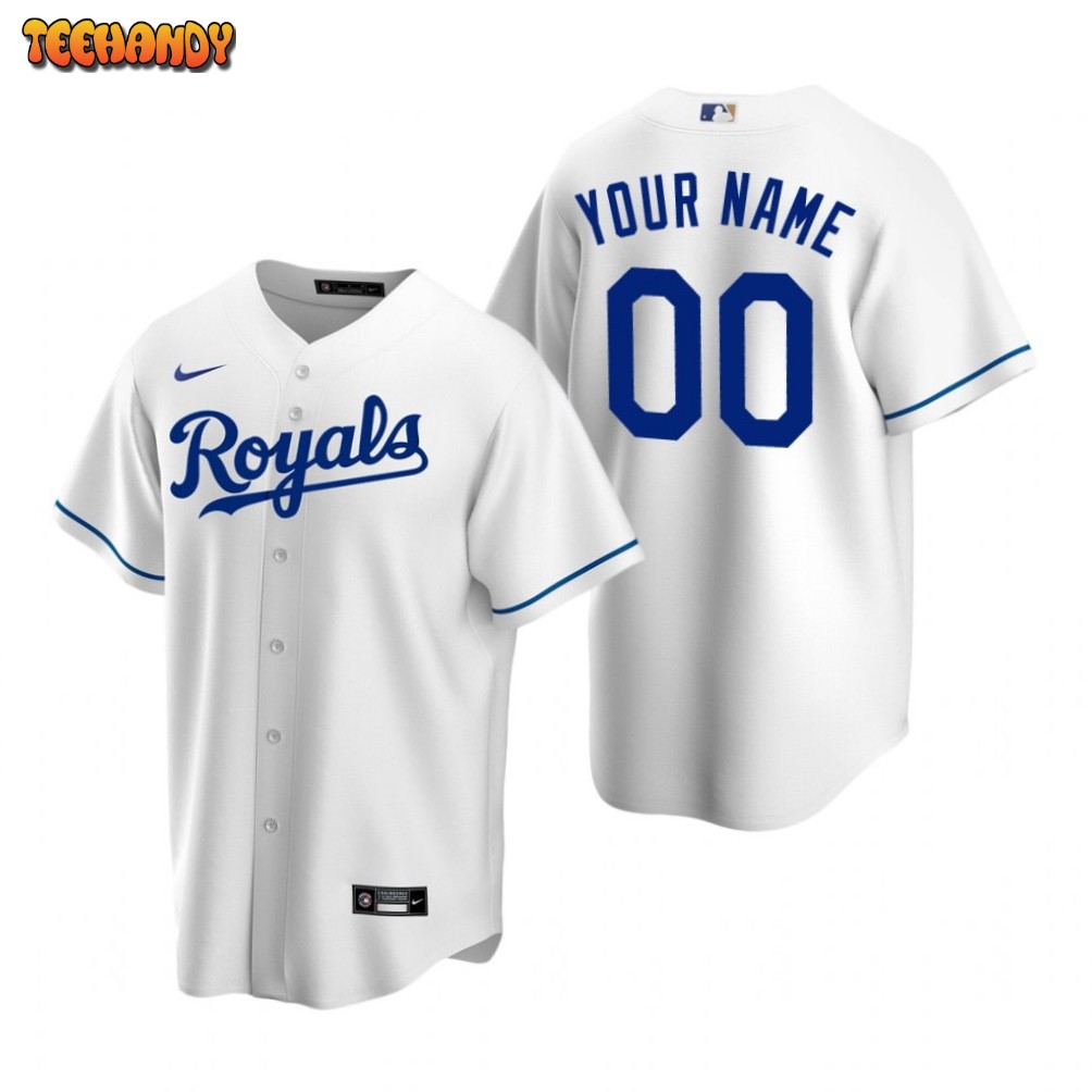 Kansas City Royals Custom White Home Replica Jersey