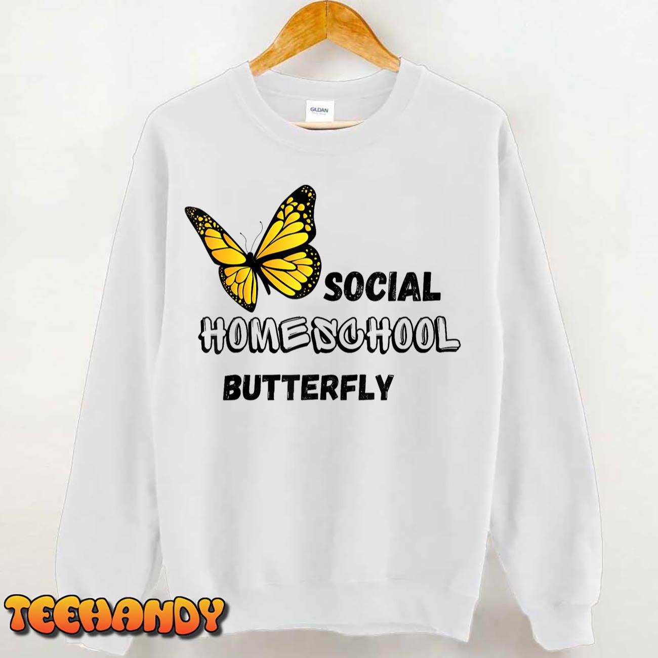 Kids Social Homeschool Butterfly Tee T-Shirt