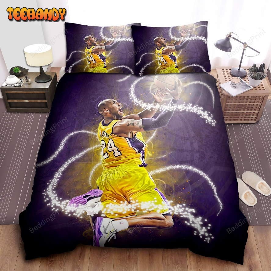 Kobe Bryant On Basketball Court Bedding Set