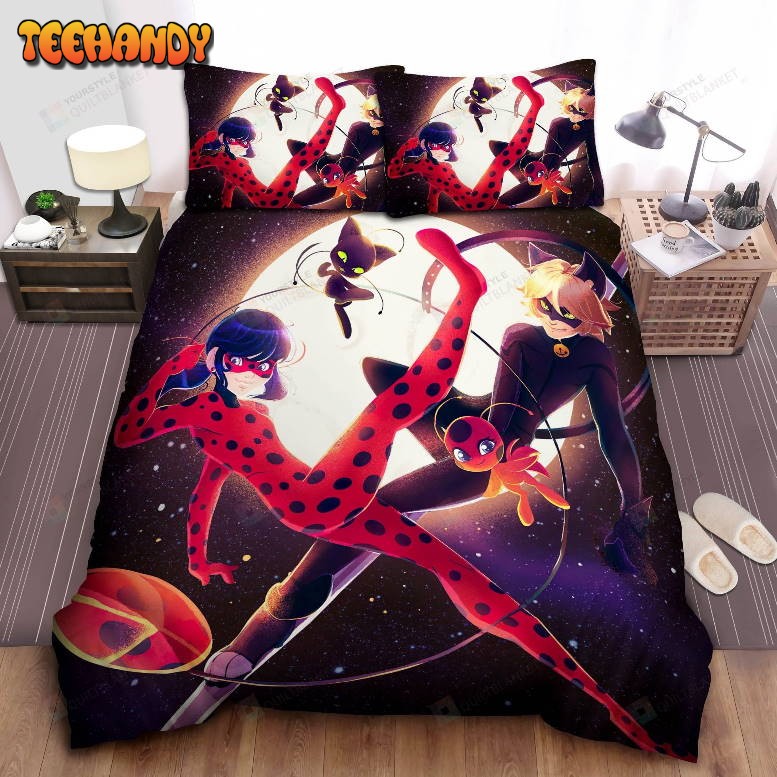 Ladybug And Cat Noir With Tikki And Plagg Bedding Sets