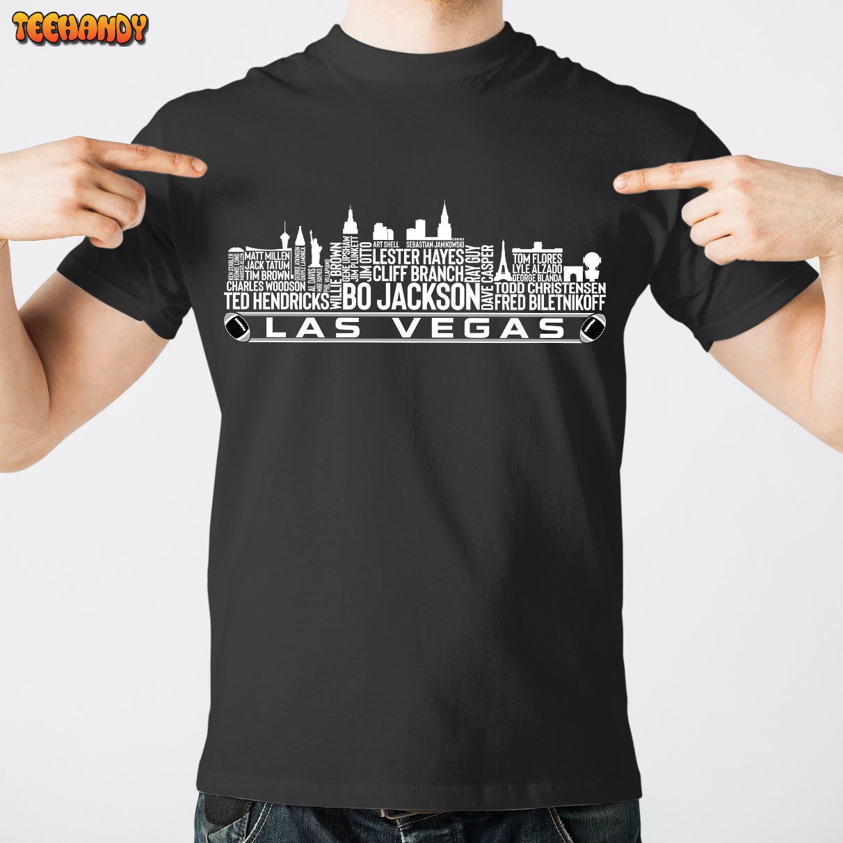 Las Vegas Football Team All Time Legends, Las Vegas City Skyline Unisex T Shirt