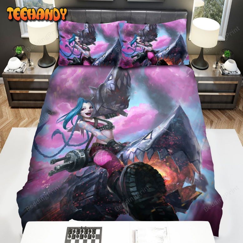 League Of Legends Jinx And Her Fishbones Rockets Artwork Bedding Sets