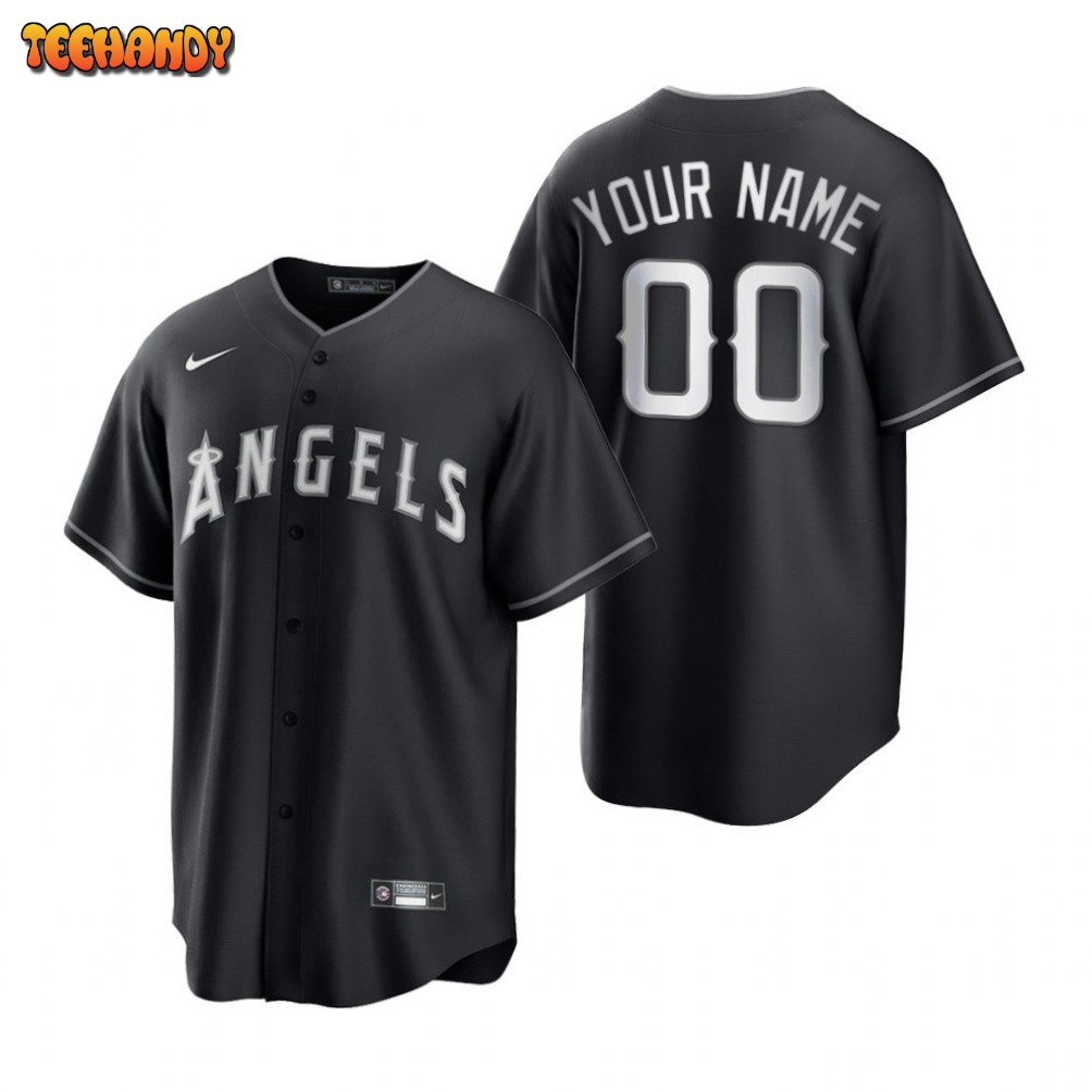 Los Angeles Angels Custom Black White Fashion Replica Jersey