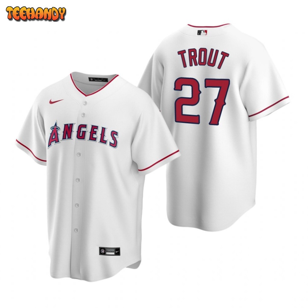 Los Angeles Angels Mike Trout White Replica Home Jersey