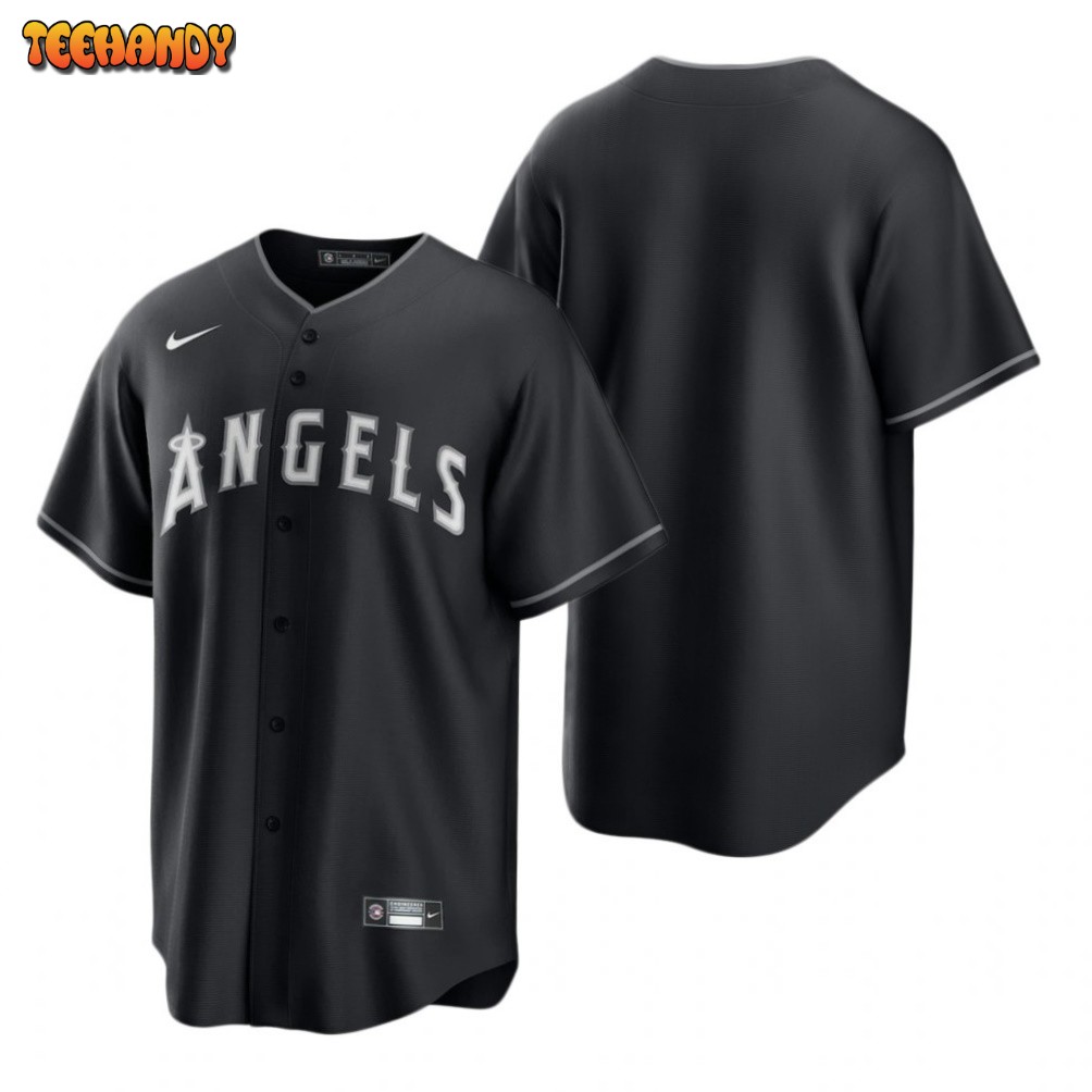 Los Angeles Angels Team Black White Fashion Replica Jersey