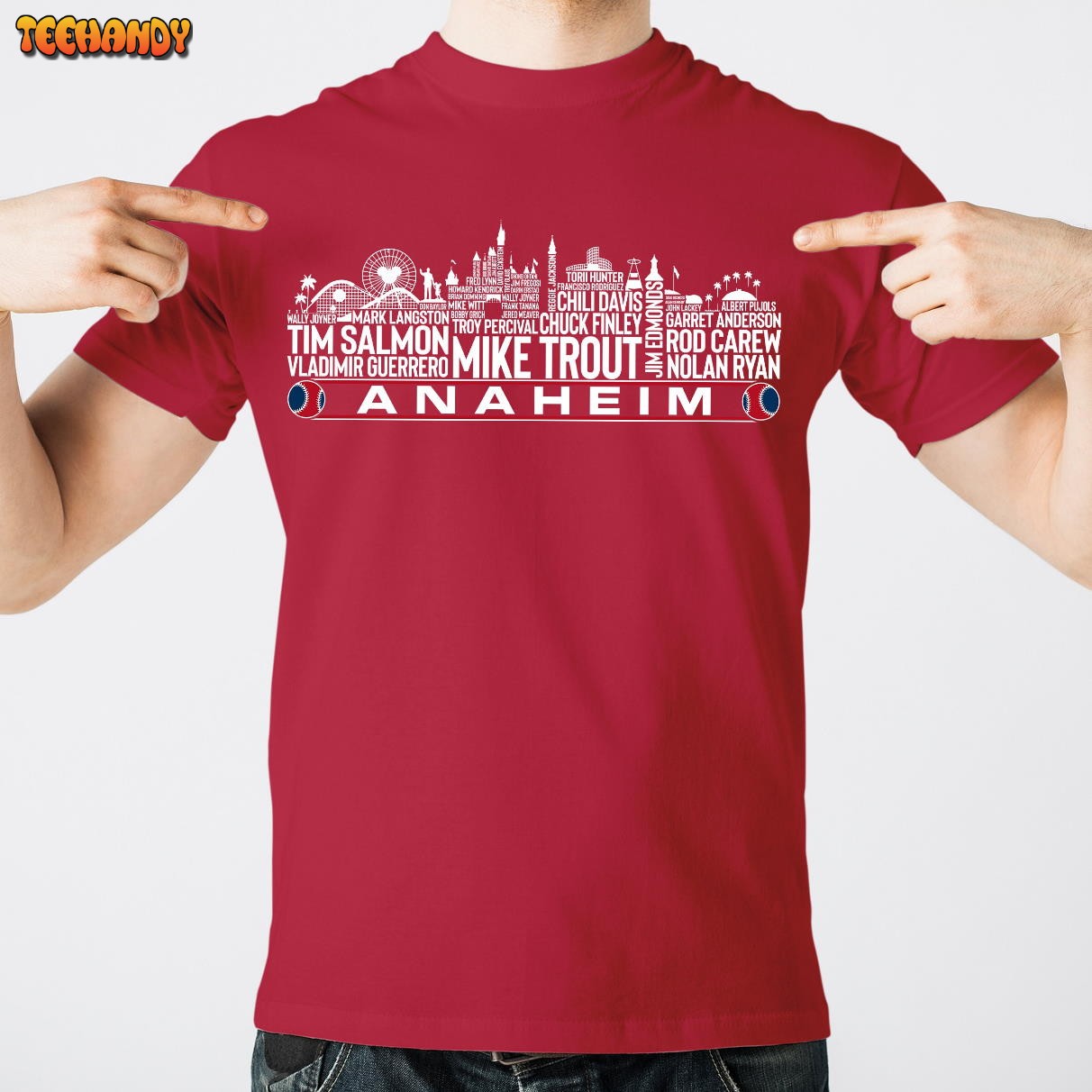 Los Angeles Baseball Team All Time Legends, Anaheim City Skyline Unisex T Shirt