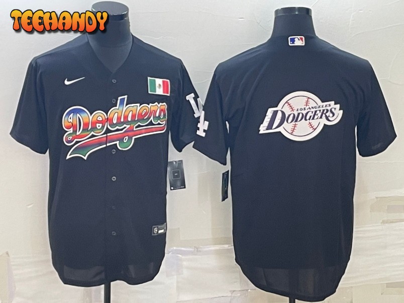 Los Angeles Dodgers Black Mexico Flag Team Logo Edition Replica Jersey